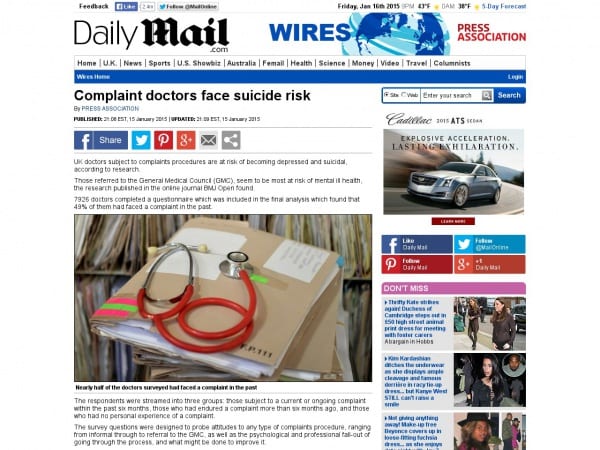 http://www.dailymail.co.uk/wires/pa/article-2912546/Complaint-doctors-face-suicide-risk.html